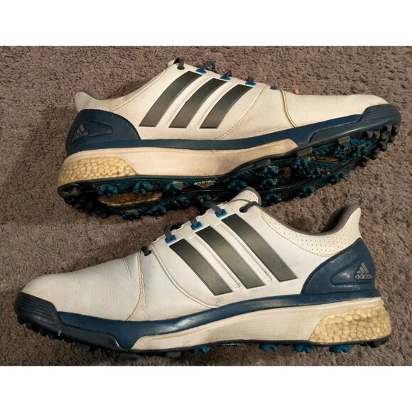 Adidas Adipower Boost 2 White Blue Golf Shoes Q44665 Men's 12 - Picture 3 of 6